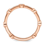 Brilliant Embers Sterling Silver Rose Gold-plated 33 Stone Micro Pav‚ CZ Ring