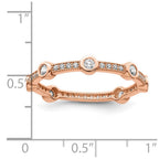 Brilliant Embers Sterling Silver Rose Gold-plated 33 Stone Micro Pav‚ CZ Ring