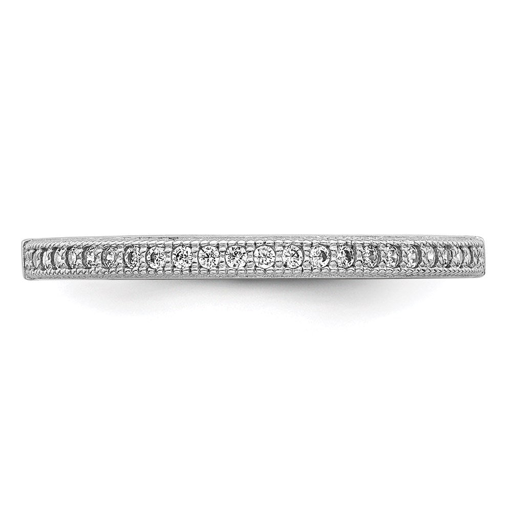 Brilliant Embers Sterling Silver Rhodium-plated 25 Stone Micro Pav‚ CZ Polished Ring