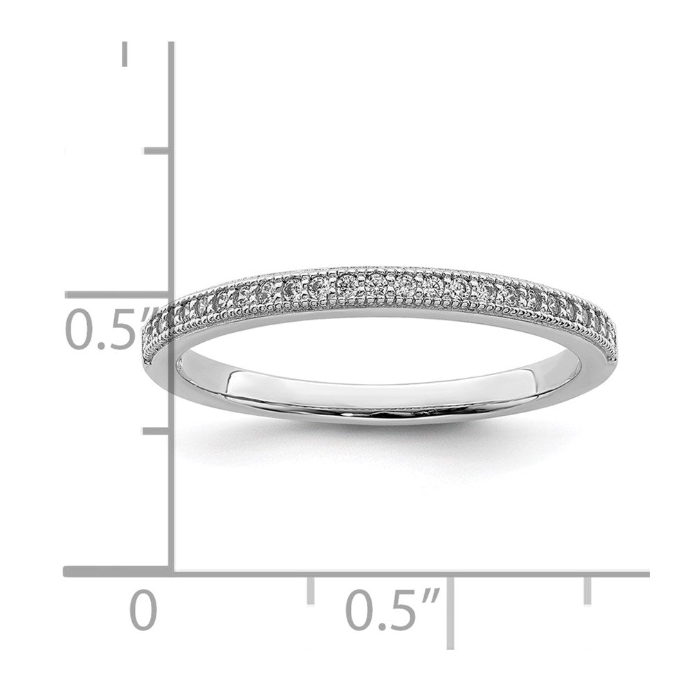 Brilliant Embers Sterling Silver Rhodium-plated 25 Stone Micro Pav‚ CZ Polished Ring