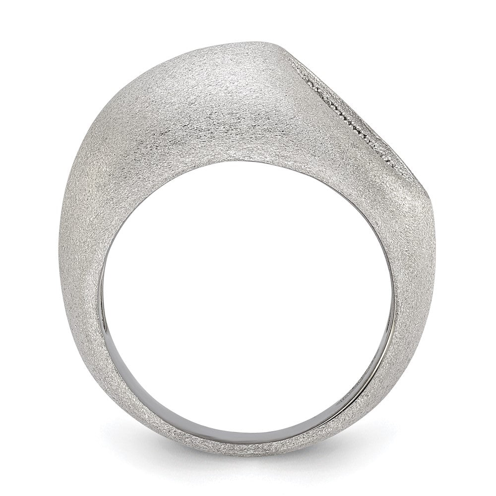 Sterling Silver Brilliant Embers Modern Brushed CZ Ring