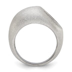 Sterling Silver Brilliant Embers Modern Brushed CZ Ring