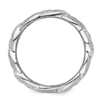 Brilliant Embers Sterling Silver Rhodium-plated 110 Stone Micro Pav‚ CZ Brushed and Polished Ring