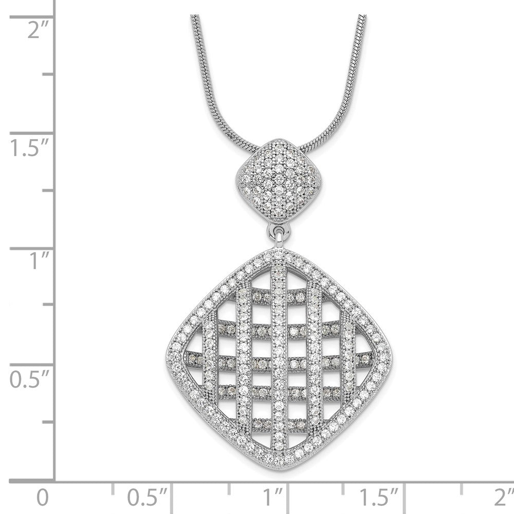 Sterling Silver & CZ Brilliant Embers Polished Necklace
