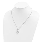 Brilliant Embers Sterling Silver Rhodium-plated 88 Stone 18 inch Pav‚ CZ Teardrop Necklace with 2 Inch Extender
