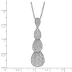 Sterling Silver & CZ Brilliant Embers Polished Triple Teardrop Necklace