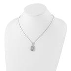 Sterling Silver & CZ Brilliant Embers Polished Oval Necklace