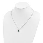Brilliant Embers Sterling Silver Rhodium-plated 20 Stone 18 inch White and Green Micro Pav‚ CZ Necklace with 2 Inch Extender