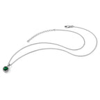 Brilliant Embers Sterling Silver Rhodium-plated 20 Stone 18 inch White and Green Micro Pav‚ CZ Necklace with 2 Inch Extender