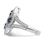 Brilliant Embers Sterling Silver Rhodium-plated 84 Stone Blue and White Micro Pav‚ CZ Ring