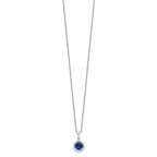 Brilliant Embers Sterling Silver Rhodium-plated 20 Stone 18 inch White and Blue Micro Pav‚ CZ Necklace with 2 Inch Extender