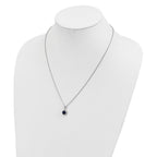 Brilliant Embers Sterling Silver Rhodium-plated 20 Stone 18 inch White and Blue Micro Pav‚ CZ Necklace with 2 Inch Extender