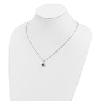Brilliant Embers Sterling Silver Rhodium-plated 20 Stone 18 inch Red Corundum and Clear CZ Halo Necklace with 2 Inch Extender