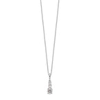 Brilliant Embers Sterling Silver Rhodium-plated 3 Stone 18 inch Micro Pav‚ CZ Necklace with 2 Inch Extender