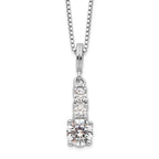 Brilliant Embers Sterling Silver Rhodium-plated 3 Stone 18 inch Micro Pav‚ CZ Necklace with 2 Inch Extender