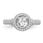 Brilliant Embers Sterling Silver Rhodium-plated 81 Stone Halo Micro Pav‚ CZ Ring