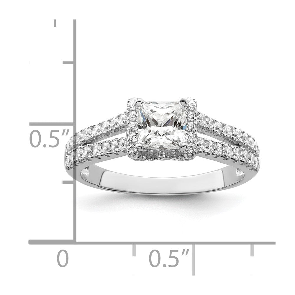Brilliant Embers Sterling Silver Rhodium-plated 61 Stone Micro Pav‚ CZ Ring