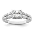 Brilliant Embers Sterling Silver Rhodium-plated 61 Stone Micro Pav‚ CZ Ring