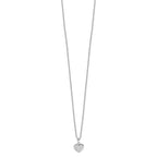 Brilliant Embers Sterling Silver Rhodium-plated 21 Stone 18 inch Micro Pav‚ CZ Heart Necklace with 2 Inch Extender