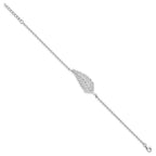 Brilliant Embers Sterling Silver Rhodium-plated 87 Stone 7 inch Micro Pav‚ CZ Feather Bracelet with 1 inch Extender