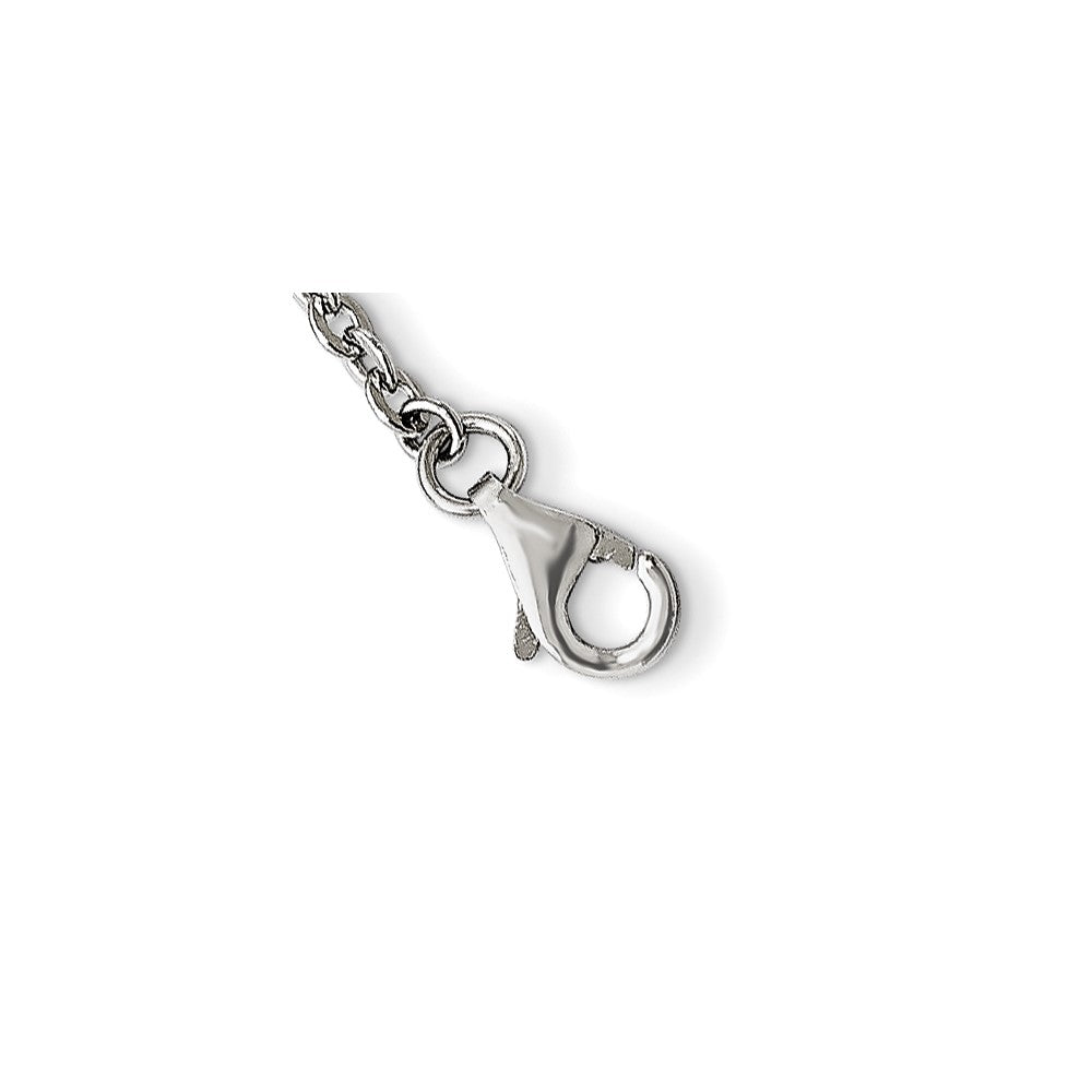 Brilliant Embers Sterling Silver Rhodium-plated 87 Stone 7 inch Micro Pav‚ CZ Feather Bracelet with 1 inch Extender