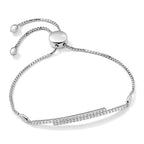 Brilliant Embers Sterling Silver Rhodium-plated 46 Stone Micro Pav‚ CZ Adjustable Bracelet