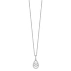 Brilliant Embers Sterling Silver Rhodium-plated 46 Stone 18 inch Moving Center Vibrant CZ with Micro Pav‚ CZ Necklace with 2 Inch Extender
