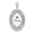 Sterling Silver Rhodium-plated Crystal Family Pendant