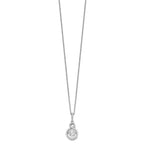 Brilliant Embers Sterling Silver Rhodium-plated 34 Stone with Moving Center Vibrant CZ and Micro Pav‚ CZ Infinity Necklace with 2 Inch Extender