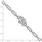 Brilliant Embers Sterling Silver Rhodium-plated 164 stone 7 inch with Box Catch Clasp Micro Pav‚ CZ Bracelet