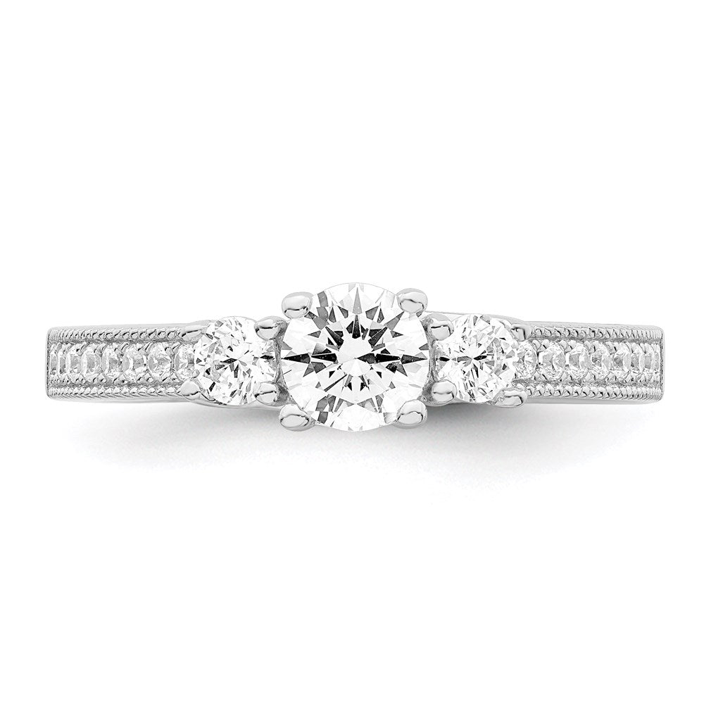 Brilliant Embers Sterling Silver Rhodium-plated 21 Stone Micro Pav‚ CZ Ring
