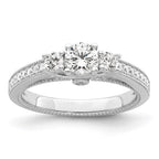 Brilliant Embers Sterling Silver Rhodium-plated 21 Stone Micro Pav‚ CZ Ring