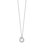 Brilliant Embers Sterling Silver Rhodium-plated 85 Stone 18 inch Micro Pav‚ White and Green CZ Snake Necklace with 2 Inch Extender