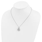 Brilliant Embers Sterling Silver Rhodium-plated 85 Stone 18 inch Micro Pav‚ White and Green CZ Snake Necklace with 2 Inch Extender