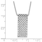 Brilliant Embers Sterling Silver Polished CZ w/ 2in ext Necklace