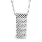 Brilliant Embers Sterling Silver Polished CZ w/ 2in ext Necklace
