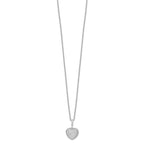 Brilliant Embers Sterling Silver Rhodium-plated 74 Stone 18 inch Micro Pav‚ CZ Heart Necklace with 2 Inch Extender