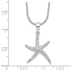 Brilliant Embers Sterling Silver Rhodium-plated 31 Stone 18 inch Micro Pav‚ CZ Starfish Necklace with 2 Inch Extender