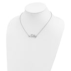 Brilliant Embers Sterling Silver Rhodium-plated 64 Stone 15.75 inch Micro Pav‚ CZ Heart Necklace with 2 Inch Extender