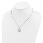 Brilliant Embers Sterling Silver Rhodium-plated 67 Stone 18 inch Micro Pav‚ CZ Wing Necklace with 2 Inch Extender