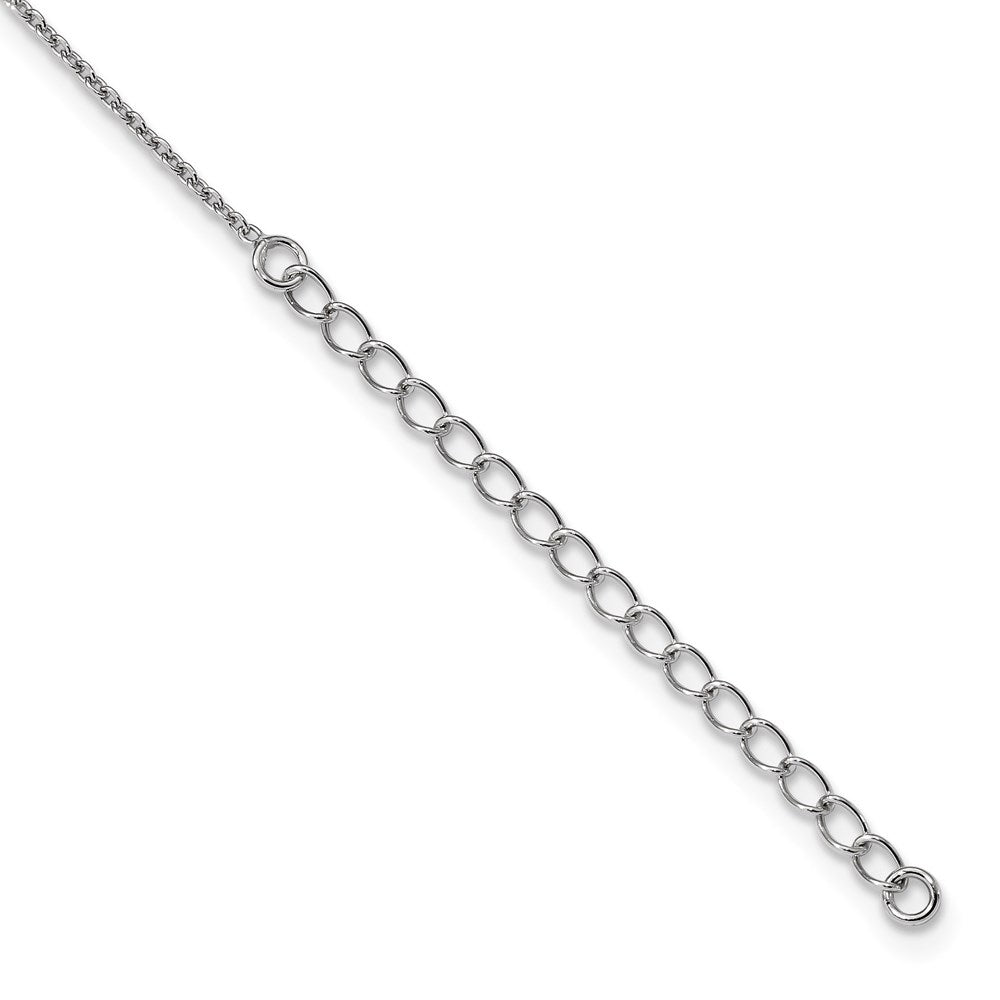 Brilliant Embers Sterling Silver Rhodium-plated Fancy CZ w/ 2in ext Necklace