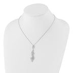 Brilliant Embers Sterling Silver Rhodium-plated Fancy CZ w/ 2in ext Necklace