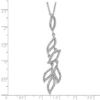 Brilliant Embers Sterling Silver Rhodium-plated Fancy CZ w/ 2in ext Necklace