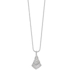 Brilliant Embers Sterling Silver Rhodium-plated 153 Stone 18 inch Micro Pav‚ CZ Necklace with 2 Inch Extender