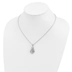 Brilliant Embers Sterling Silver Rhodium-plated 153 Stone 18 inch Micro Pav‚ CZ Necklace with 2 Inch Extender