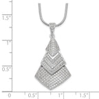 Brilliant Embers Sterling Silver Rhodium-plated 153 Stone 18 inch Micro Pav‚ CZ Necklace with 2 Inch Extender