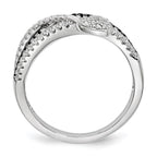 Sterling Silver Black Spinel & CZ Brilliant Embers Heart Ring