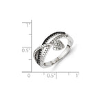 Sterling Silver Black Spinel & CZ Brilliant Embers Heart Ring