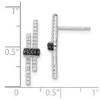 Brilliant Embers Sterling Silver Rhodium-plated 72 Stone Black Spinel and Micro Pav‚ CZ Earrings