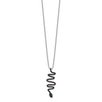 Brilliant Embers Sterling Silver Rhodium-plated 85 Stone 18 inch Green and Black Spinel Snake Necklace with 2 Inch Extender